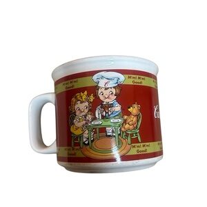 Campbells soup mug vintage red white kids
